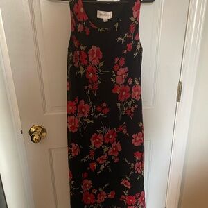 Vintage Red Floral Maxi Dress